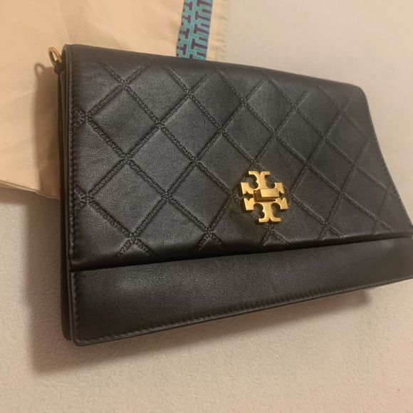 Tory Burch Georgia Turn - lock large black leather bag - Picture 12 of 16